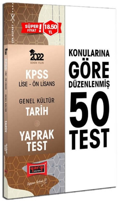 KPSS Lise Ön Lisans GK Tarih Yaprak Test