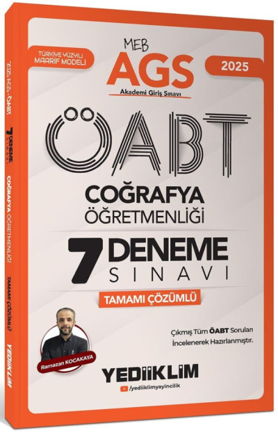 2025 MEB AGS ÖABT Coğrafya Öğretmenliği Tamamı Çözümlü 7 Deneme Sınavı Yediiklim Yayınları SegaCopy Fotokopi Merkezi