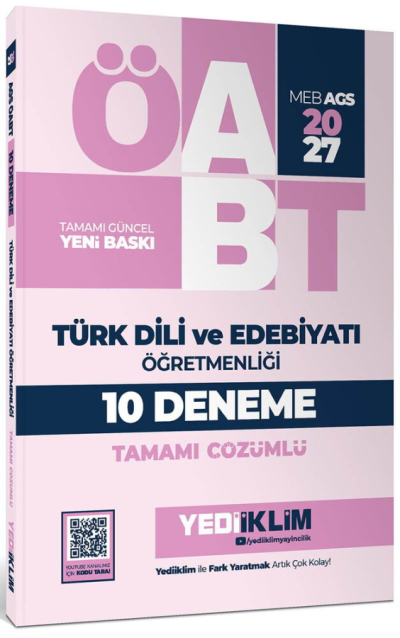 2027 MEB AGS ÖABT Türk Dili ve Edebiyatı Öğretmenliği Tamamı Çözümlü 10 Deneme Yediiklim Yayınları SegaCopy Fotokopi Merkezi
