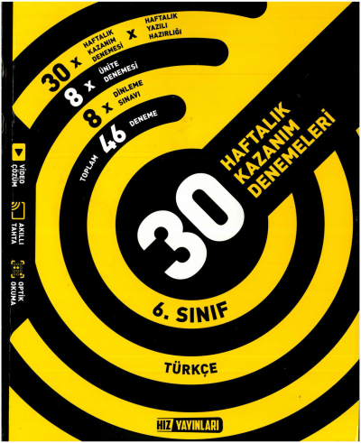 6.Sınıf Türkçe Haftalık Deneme Hız Yayınları SegaCopy Fotokopi Merkezi