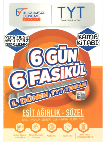 TYT Eşit Ağırlık Sözel 6 Gün 6 Fasikül Yarıyıl Genel Tekrar Kamp Kitabı SegaCopy Fotokopi Merkezi