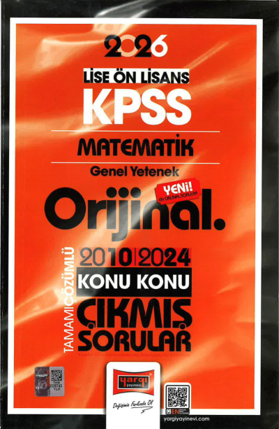 2026 KPSS Lise-Önlisans Matematik Orijinal 2010-2024 Konu Konu Çıkmış Sorular Yargı Yayınları SegaCopy Fotokopi Merkezi