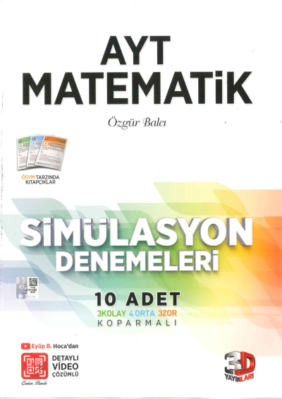 AYT Matematik 10 Adet Simülasyon Denemeleri SegaCopy Fotokopi Merkezi