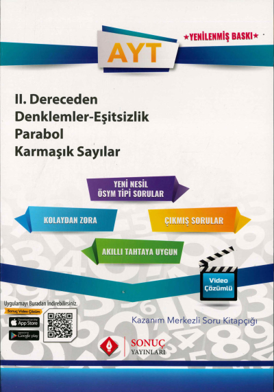 AYT 2. DERECEDEN DENKLEMLER EŞİTSİZLİK PARABOL KARMAŞIK SAYILAR SORU KİTAPÇIĞI SegaCopy Fotokopi Merkezi