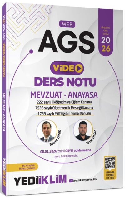 2026 MEB-AGS Mevzuat-Anayasa Video Ders Notu Yediiklim Yayınları SegaCopy Fotokopi Merkezi