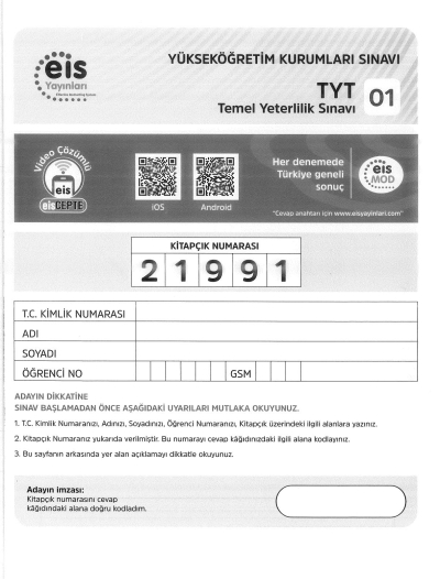 TYT 5'Lİ DENEME SINAVI SegaCopy Fotokopi Merkezi