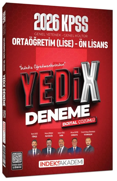 2026 KPSS Lise Ortaöğretim Ön Lisans YEDİX 7 Deneme Çözümlü İndeks Akademi Yayıncılık SegaCopy Fotokopi Merkezi