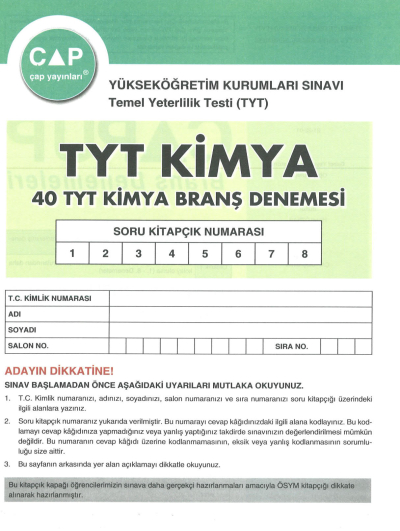 TYT Kimya 40 x 7 Up Deneme SegaCopy Fotokopi Merkezi