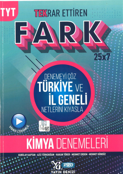 TYT Kimya Fark 25 x 7 Tekrar Ettiren Denemeleri SegaCopy Fotokopi Merkezi