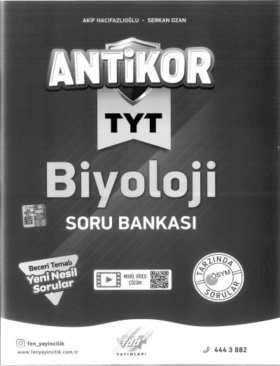 TYT BİYOLOJİ ANTİKOR SORU BANKASI SegaCopy Fotokopi Merkezi