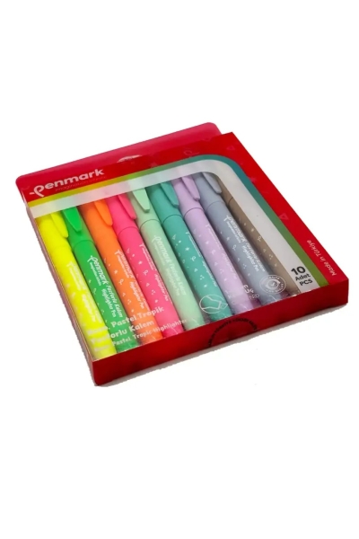 Penmark Kalem Tipi Fosforlu Bristol Kalem Neon Pastel Tropik Renkler 10 Lu SegaCopy Fotokopi Merkezi