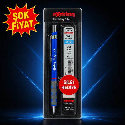 Rotring Tikky 0.7 Uçlu Kalem 2B Kalem Ucu Silgi li 3'lü Set SegaCopy Fotokopi Merkezi