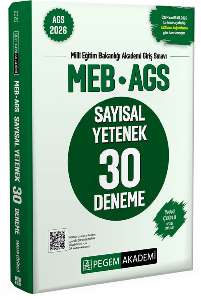 2026 MEB-AGS Sayısal Yetenek 30 Deneme Çözümlü Pegem Akademi Yayınları SegaCopy Fotokopi Merkezi