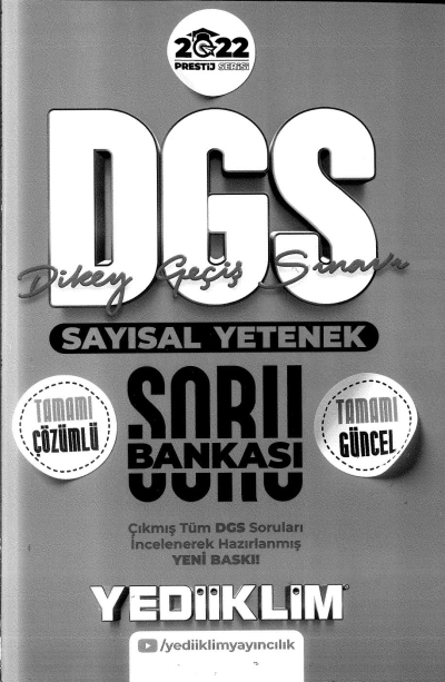 DGS SAYISAL YETENEK TAMAMI ÇÖZÜMLÜ SORU BANKASI SegaCopy Fotokopi Merkezi