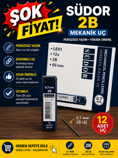 12 li 0.7 MM 2B Kalem Ucu Südor SegaCopy Fotokopi Merkezi