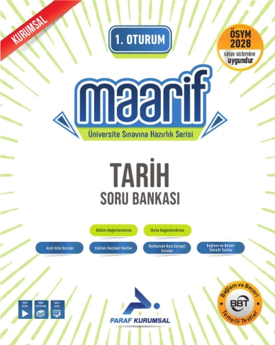 2028 Maarif TYT Tarih Soru Bankası Paraf Yayınları SegaCopy Fotokopi Merkezi