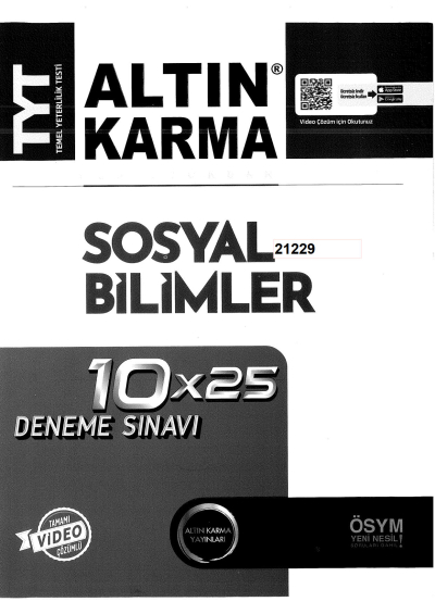 TYT Sosyal Bilimler Komisyondan 10x25 Deneme SegaCopy Fotokopi Merkezi