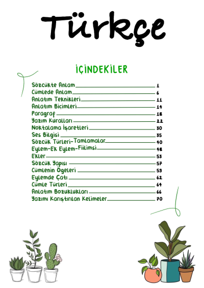 TYT Türkçe Vip Notlar Vin Kampüs