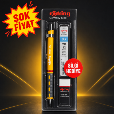Rotring Tikky 0.7 Uçlu Kalem 2B Kalem Ucu Silgi li 3'lü Set SegaCopy Fotokopi Merkezi
