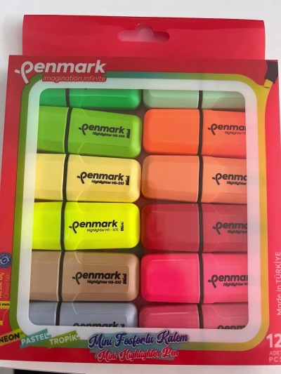 PENMARK 12'Lİ FOSFORLU KALEM SETİ SegaCopy Fotokopi Merkezi