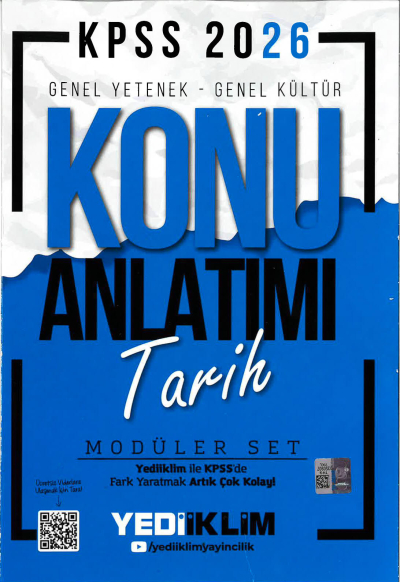 TARİH Yediiklim 2026 KPSS Genel Yetenek Genel Kültür Konu Anlatımı Modüler Yediiklim Yayınları