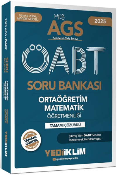 2025 MEB AGS ÖABT Ortaöğretim Matematik Öğretmenliği Tamamı Çözümlü Soru Bankası Yediiklim Yayınları