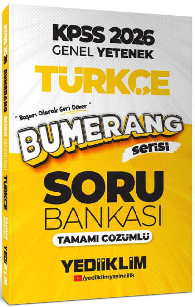 2026 KPSS Türkçe Bumerang Soru Bankası Çözümlü Yediiklim Yayınları