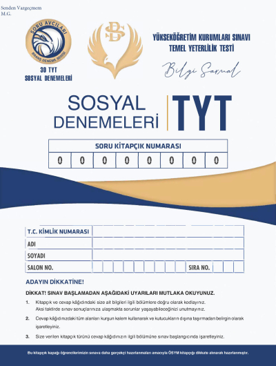 TYT Sosyal Denemeleri Bilgi Sarmal SegaCopy Fotokopi Merkezi