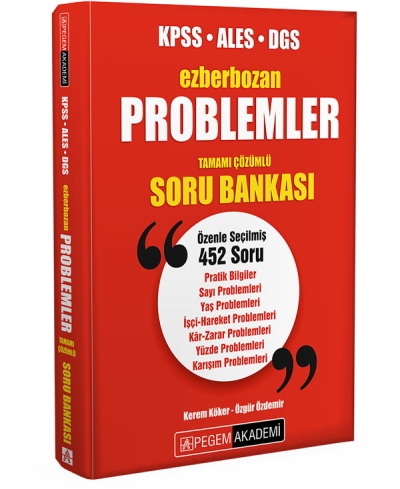 KPSS ALES DGS Problemler Ezberbozan Soru Bankası Pegem Yayınları SegaCopy Fotokopi Merkezi