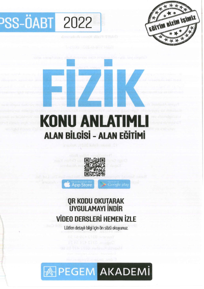 FİZİK KONU ANLATIMI ALAN BİLGİSİ-ALAN EĞİTİMİ SegaCopy Fotokopi Merkezi