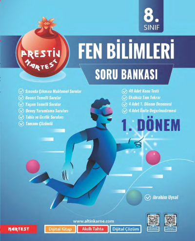 8. Sınıf 1. Dönem Prestij Fen Bilimleri Soru Bankası Nartest Yayınları SegaCopy Fotokopi Merkezi