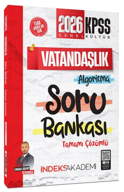 2026 KPSS Vatandaşlık Algoritma Soru Bankası Çözümlü Emrah Vahap Özkaraca İndeks Akademi Yayıncılık SegaCopy Fotokopi Merkezi
