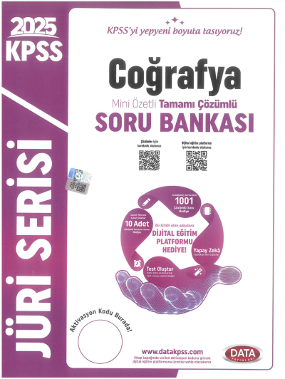 2025 KPSS Coğrafya Jüri Serisi Mini Özetli Tamamı Çözümlü Soru Bankası Data Yayınları SegaCopy Fotokopi Merkezi