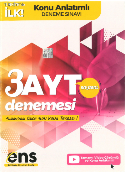 AYT Sayısal Destek 3 lü Özel Konu Anlatımlı Deneme SegaCopy Fotokopi Merkezi