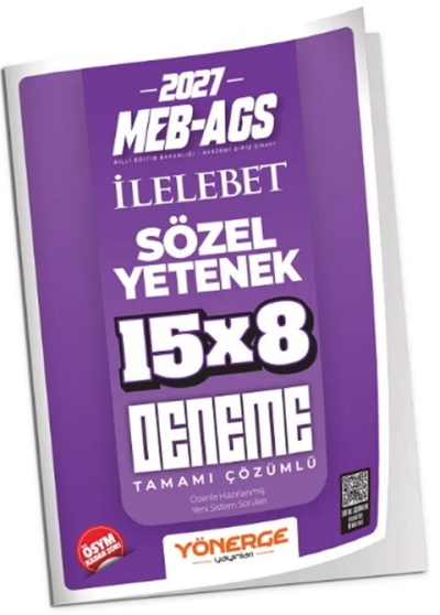 MEB-AGS Sözel Yetenek İLELEBET 15x8 Deneme Çözümlü Yönerge Yayınları SegaCopy Fotokopi Merkezi