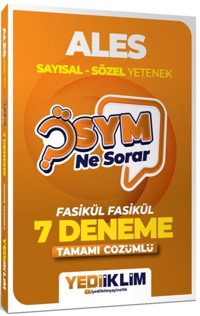 2027 ÖSYM Ne Sorar ALES Tamamı Çözümlü Fasikül 7 Deneme Yediiklim Yayınları SegaCopy Fotokopi Merkezi