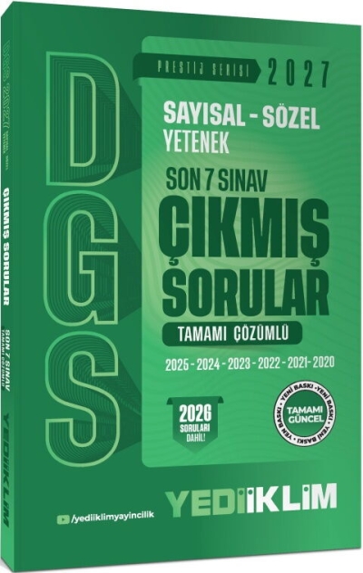 2027 DGS Sayısal Sözel Yetenek Son 7 Sınav Tamamı Çözümlü Çıkmış Sorular Yediiklim Yayınları SegaCopy Fotokopi Merkezi