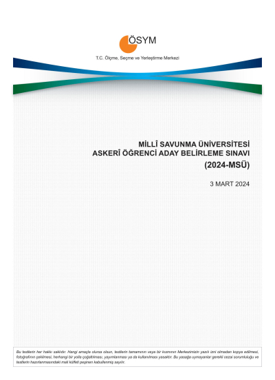 MSÜ Çıkmış Sorular 2018-2024 SegaCopy Fotokopi Merkezi