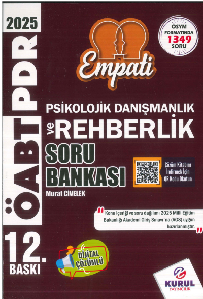 2025 AGS ÖABT Empati Psikolojik Danışmanlık ve Rehberlik Çözümlü Soru Bankası Kurul Yayıncılık SegaCopy Fotokopi Merkezi