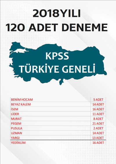 120 ADET TG DENEME 2018 YILI TG LİSTEMİZDEKİ TÜM YAYINLARI KAPSAR (TG117-TG126 ARASI) SegaCopy Fotokopi Merkezi