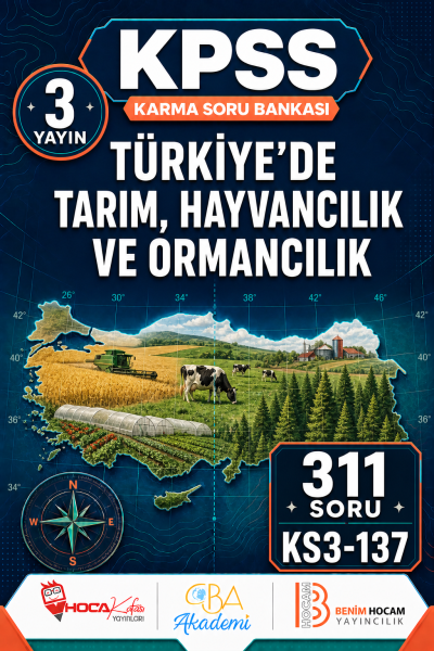 Türkiye’de Tarım, Hayvancılık ve Ormancılık 3 Yayın 311 Soru (Benim Hocam - CBA - Hoca Kafası Yayınları)