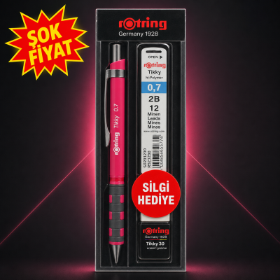 Rotring Tikky 0.7 Uçlu Kalem 2B Kalem Ucu Silgi li 3'lü Set SegaCopy Fotokopi Merkezi