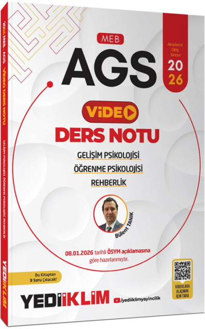 2026 MEB-AGS Eğitim Bilimleri Gelişim Psikolojisi Öğrenme Psikolojisi ve Rehberlik Video Ders Notu Yediiklim Yayınları SegaCopy Fotokopi Merkezi