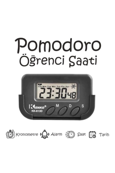 Kenko Pomodoro Öğrenci Saati - Kronometreli Ders Çalışma Saati - Dijital Masa Saati Kenko KK-613D SegaCopy Fotokopi Merkezi