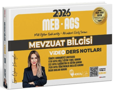 2026 MEB-AGS Mevzuat Bilgisi Video Ders Notları Hoca Kafası Yayınları SegaCopy Fotokopi Merkezi