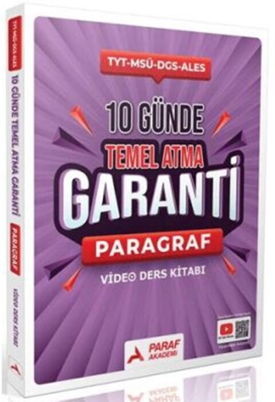 Paragraf Z Takımı 10 Günde Temel Atma Garanti Video Ders Kitabı Paraf Yayınları SegaCopy Fotokopi Merkezi