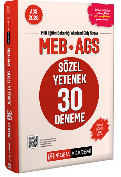2026 MEB-AGS Sözel Yetenek 30 Deneme Çözümlü Pegem Akademi Yayınları SegaCopy Fotokopi Merkezi