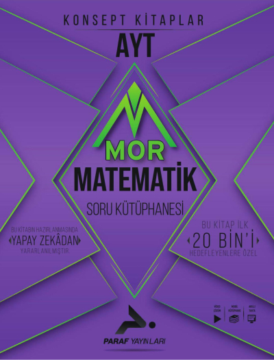 AYT Mor Matematik Soru Kütüphanesi Paraf Yayınları SegaCopy Fotokopi Merkezi