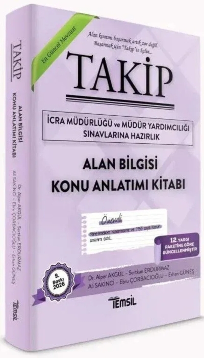 TAKİP İcra Müdürlüğü ve Yardımcılığı Alan Bilgisi Konu Anlatımı 9. Baskı Temsil Yayınları SegaCopy Fotokopi Merkezi