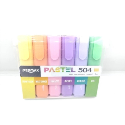 Penmax Fosforlu Işaretleme Kalemi Pastel Renkler 6'lı Set SegaCopy Fotokopi Merkezi